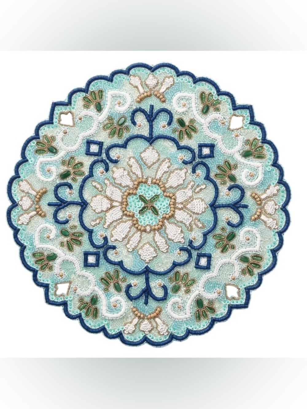 Set of 2 Kim Seybert gorgeous Libson beaded luxury handmade placemats.